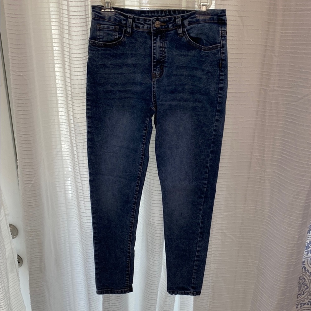 SHEIN Dark Blue Ankle Jeans